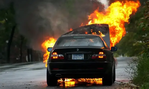 Bmw e46 in fiamme (1)