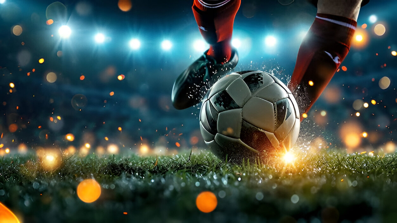 Soccer player with soccer ball f