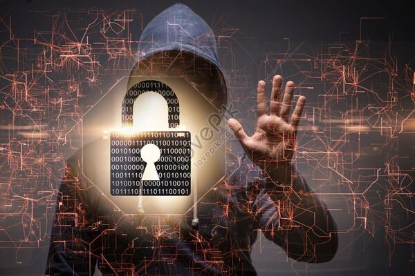 Young hacker in cybersecurty concept