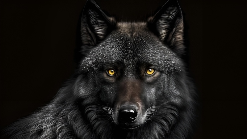 There is black wolf black backgr