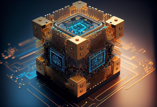 Concept abstract quantum compute