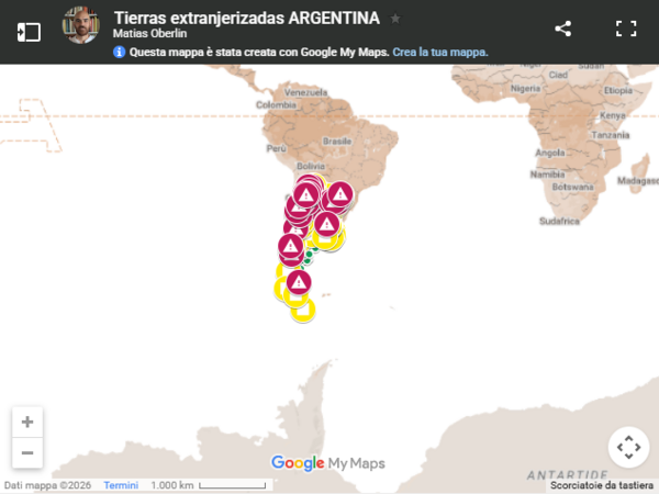 Mapa de la extranjerización de t