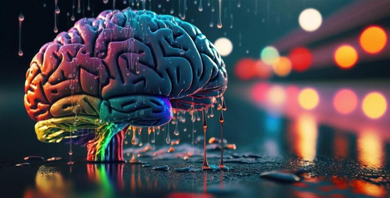 Ai art colorful brain street dri