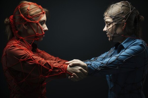 Dos personas estrechando mano ot