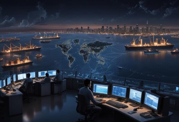 Digital world map visualizing co