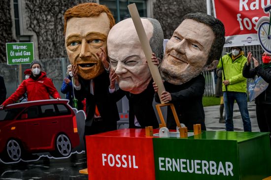 Protest in front of Chancellery in Berlin, Germany 06 Apr
