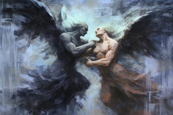 Lotta tra bene e male giusto e s