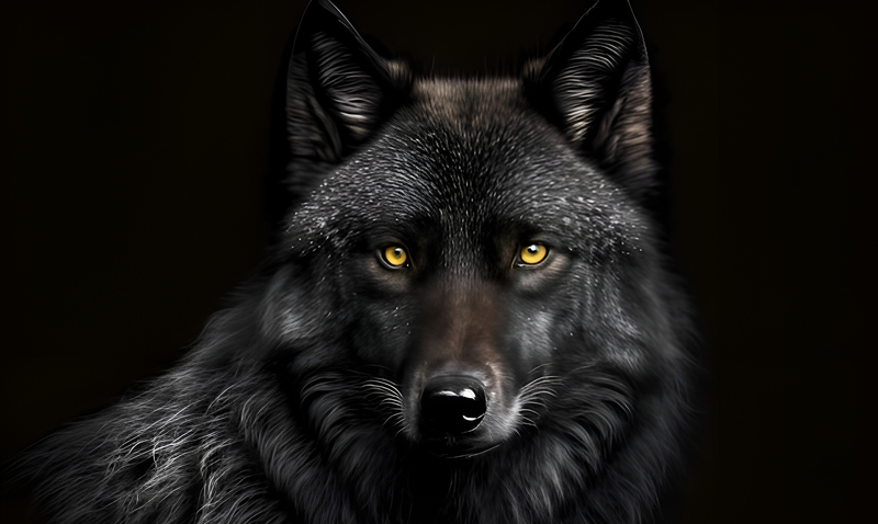 There is black wolf black backgr