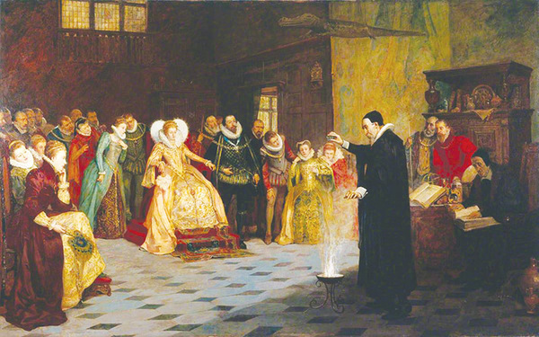 Glindoni, Henry Gillard, 1852 1913; John Dee Performing an Experiment before Elizabeth I
