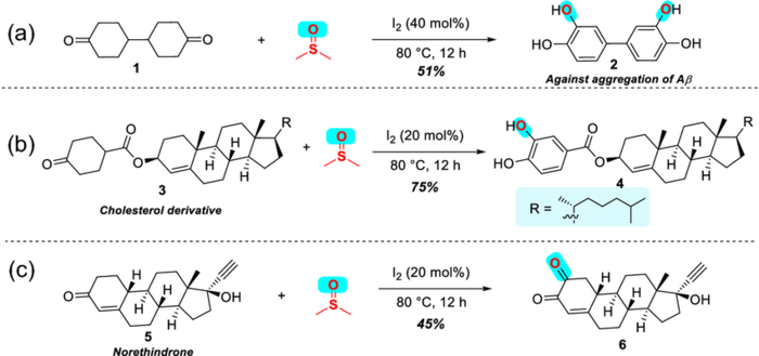 Synthesis using DMSO as oxygen s