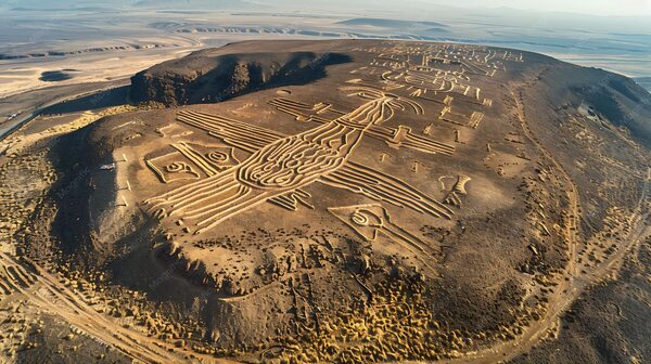 Antiguas lineas nazca peru vista