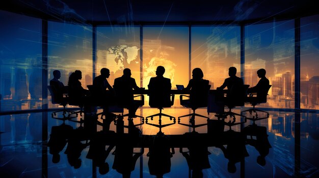 Silhoutte people work place technology 932514
